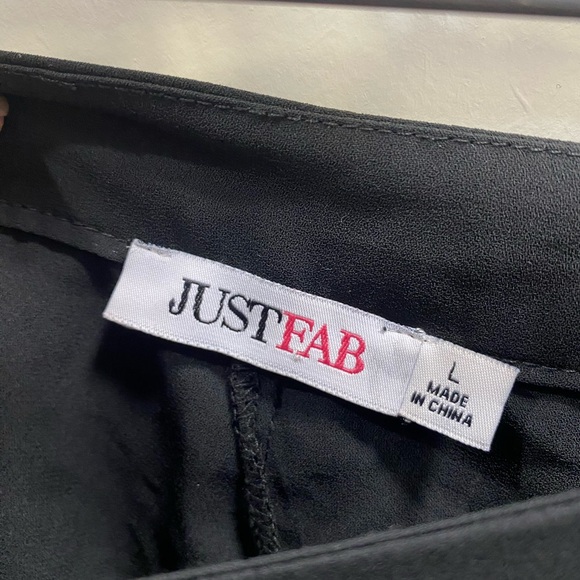 Black wide leg pants with side slits - Picture 5 of 5